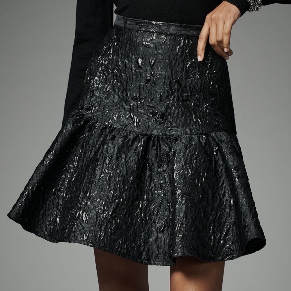 Avec Les Filles Ruffle Mini Skirt